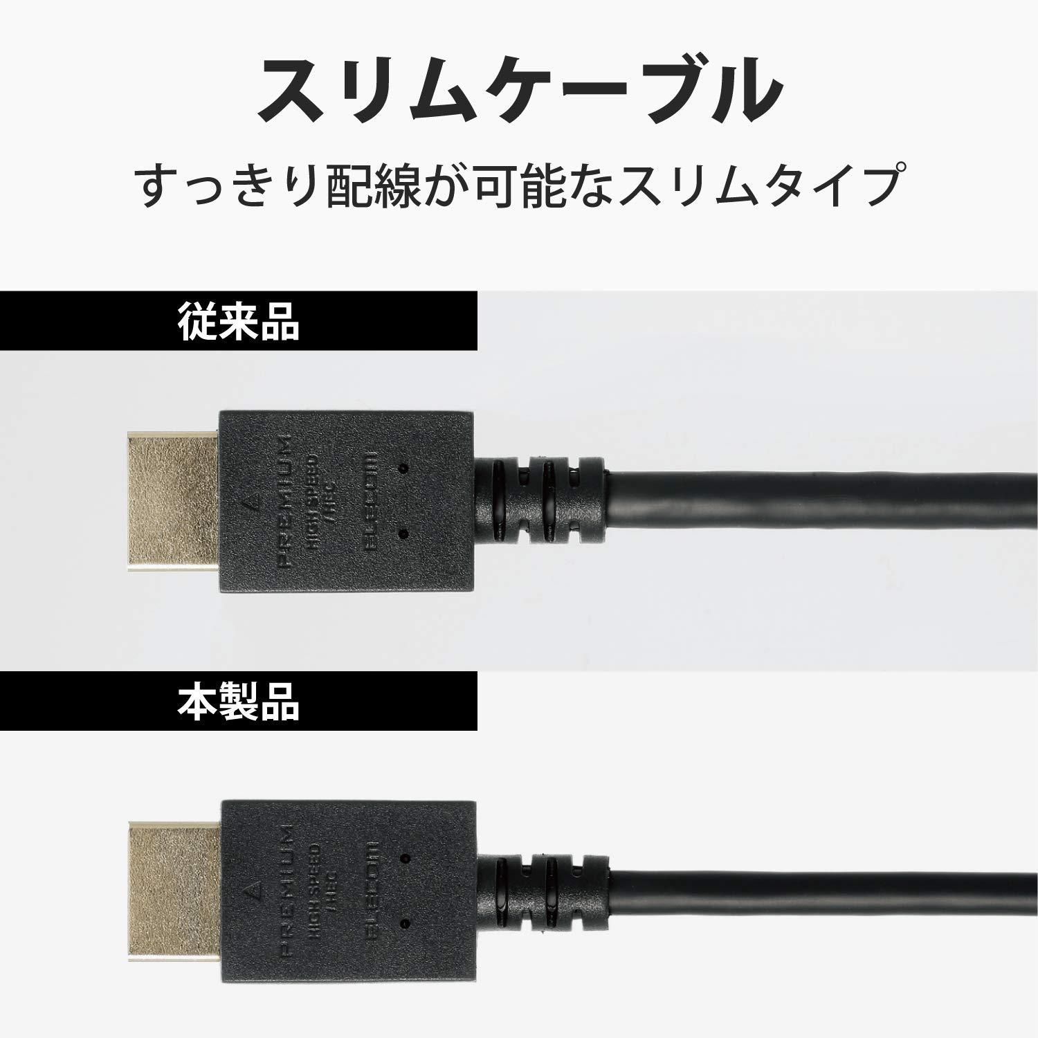 在庫処分☆】1.5m エレコム HDMI ケーブル 1.5m プレミアム スリム 4K