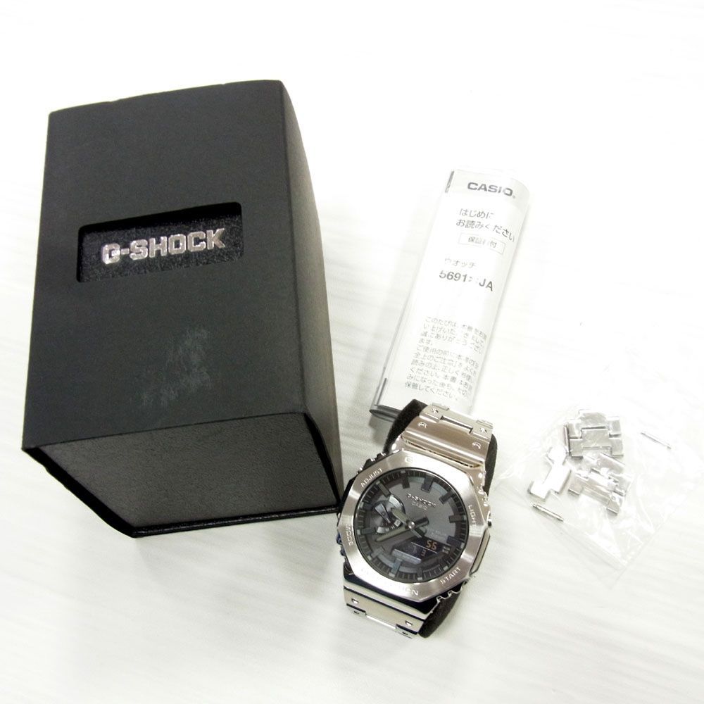 美品 定価7万7000円○CASIO Gショック フルメタル 腕時計 タフソーラー G-SHOCK GM-B2100D-1AJF ステンレス  Bluetooth 正規品 メンズ - メルカリ