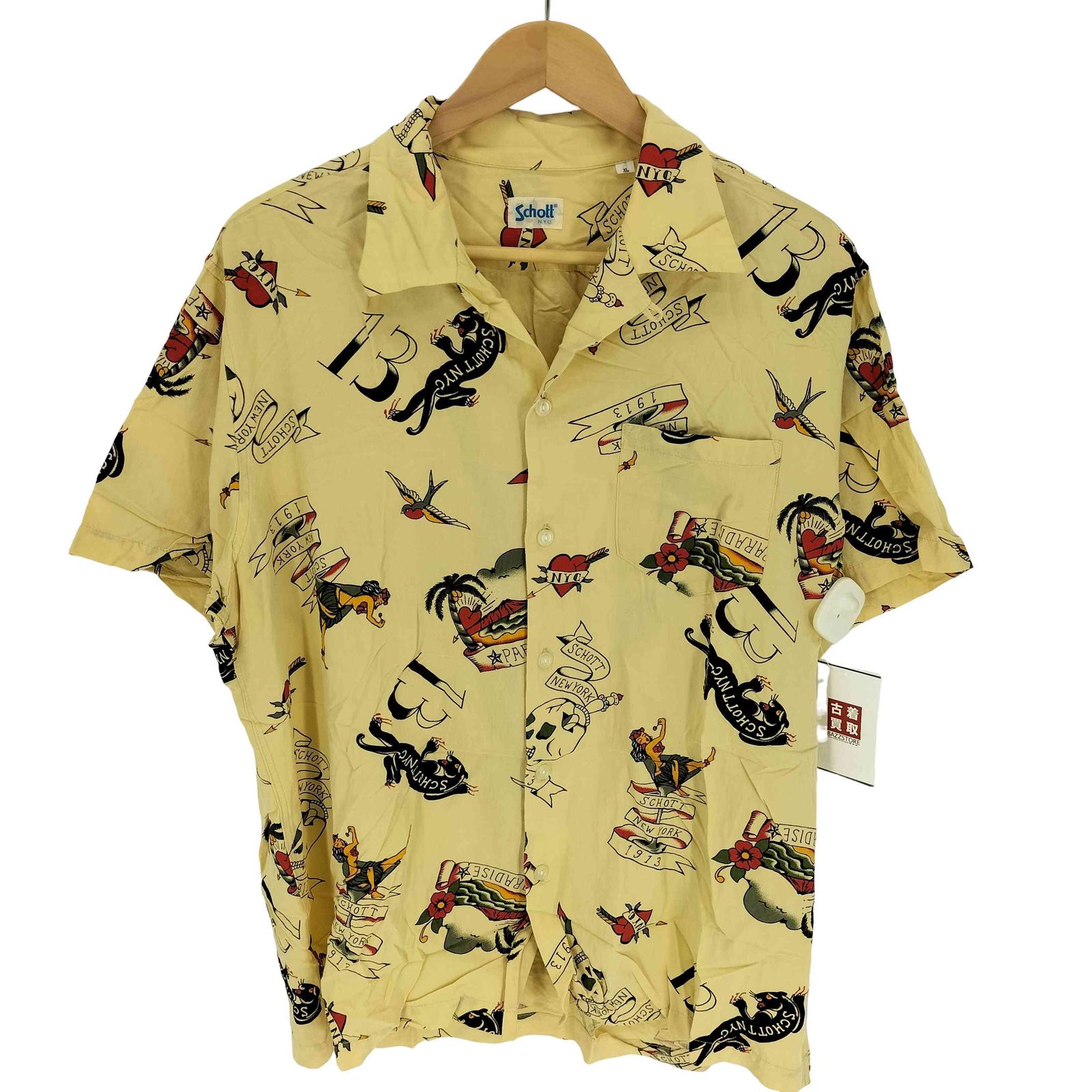 【中古】schott 19SS アロハシャツ サイズL 3195026 Schott(ショット) / アロハシャツ/19SS/HAWAIIAN SHIRT TATOO
