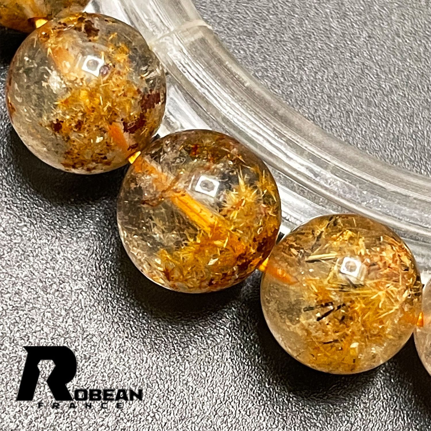 絶賛 EU製 定価5万円☆ROBEAN・ 太陽花タイチンルチル☆黄金針水晶 金