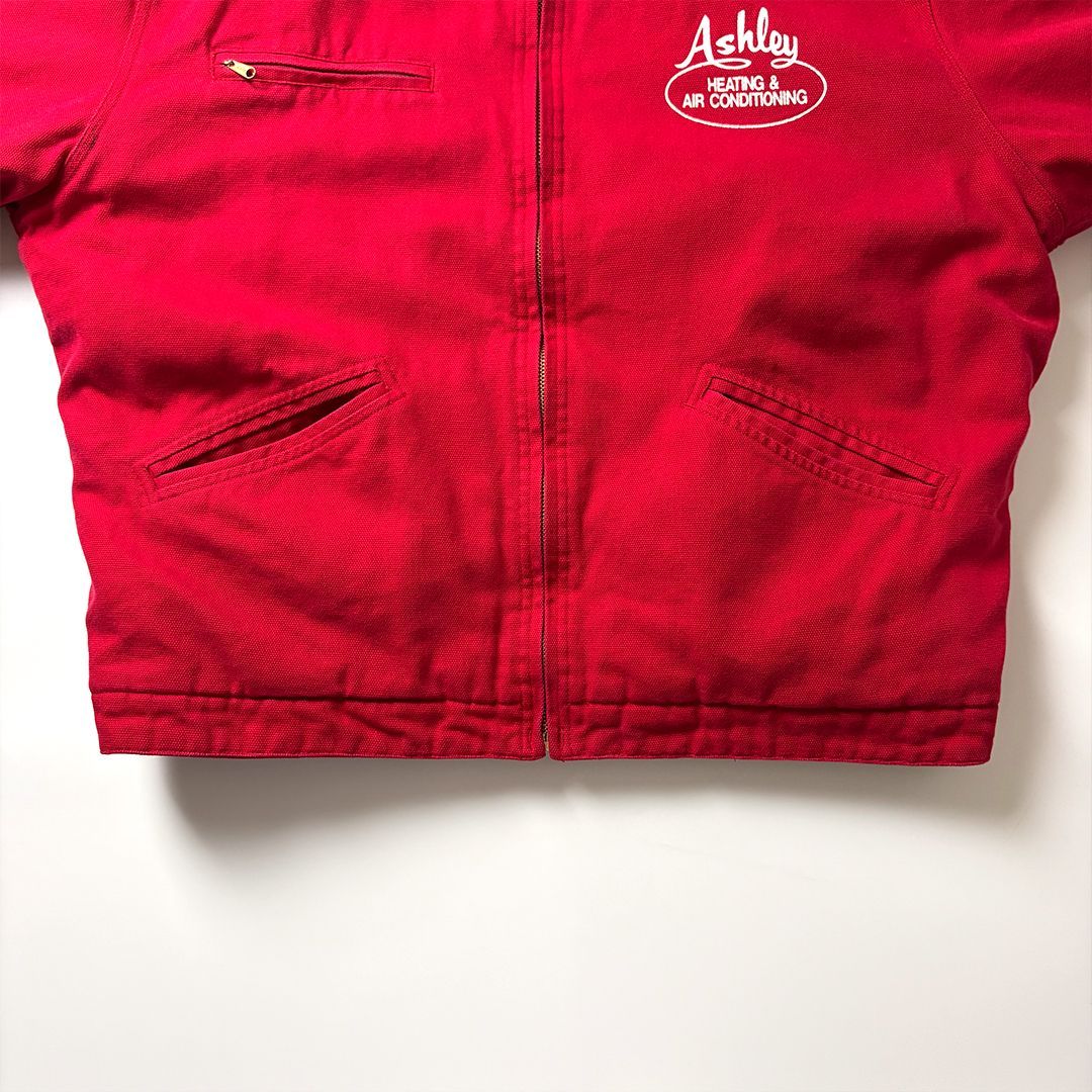 デトロイトジャケット L レッド 赤 企業ロゴ 襟コーデュロイ ダックジャケット デトロイトジャケット L レッド 赤 ダックジャケット 襟