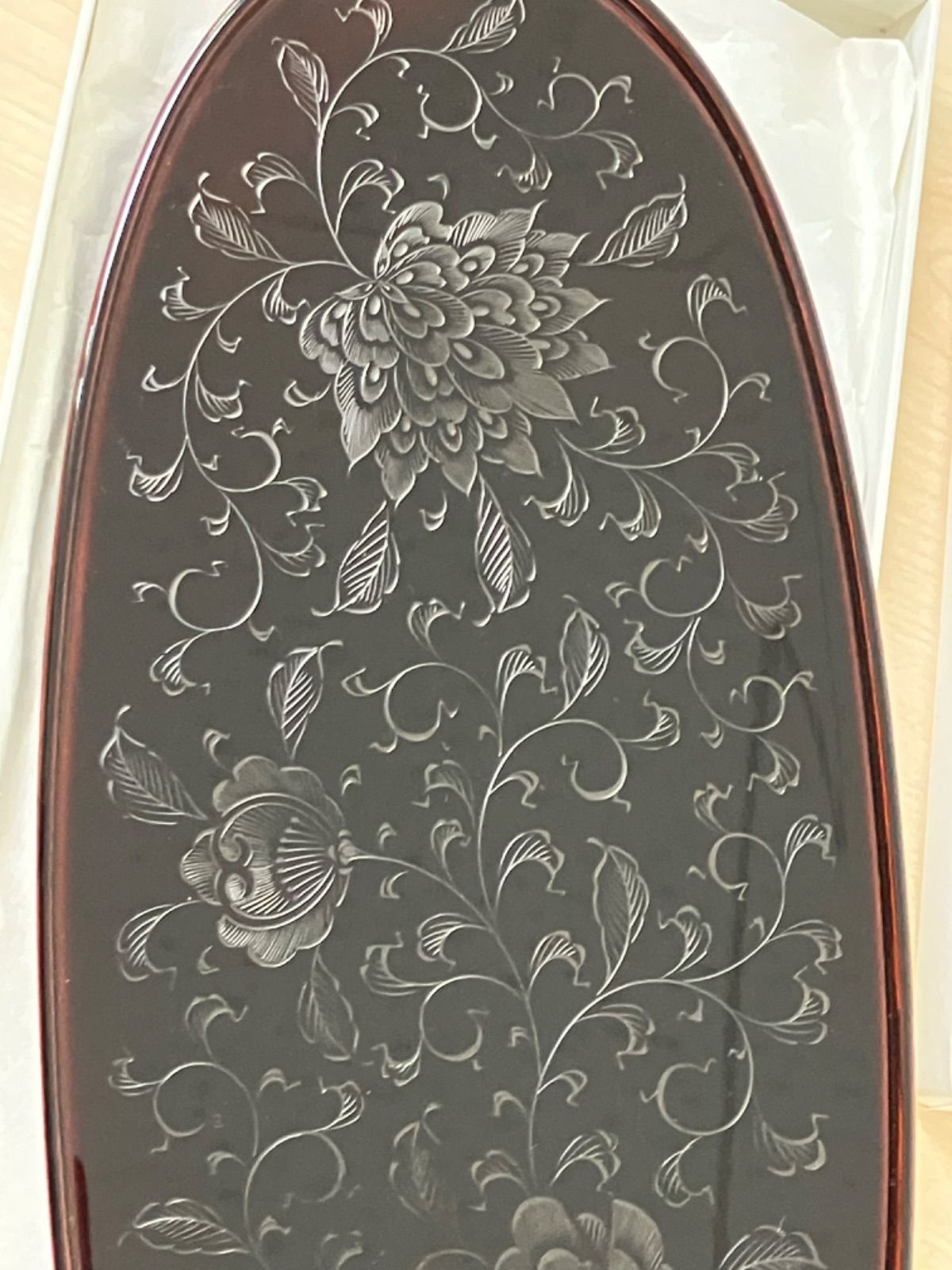 ☆美品☆輪島塗 兼用皿2客布着本堅地☆溜