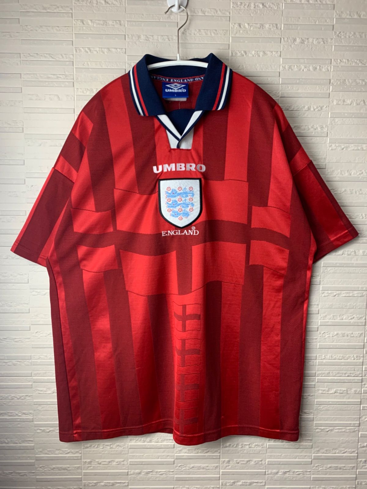 90s umbro england イングランド代表　ユニフォーム　ゲームシャツエルエルビーン