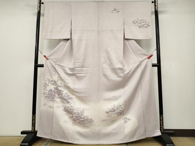 平和屋着物●訪問着　総絞り　渡橋風景松文　暈し染め　正絹　逸品　CAAY5007ut 平和屋着物○訪問着 総絞り 渡橋風景松文 暈し染め 正絹 逸品