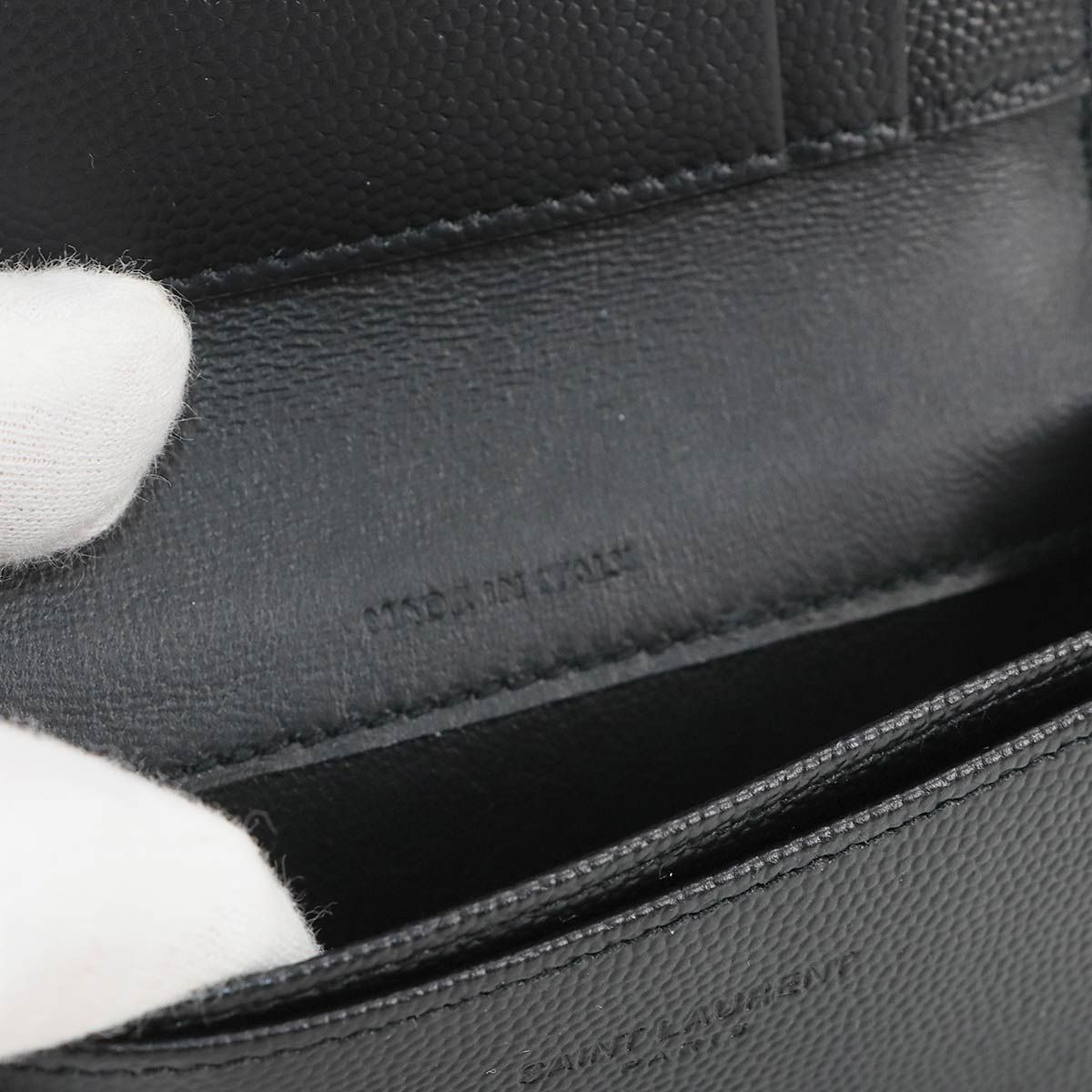 サンローラン パリ SAINT LAURENT PARIS ビジネス カードケース カードホルダー 名刺入れ レザー ブラック 469338