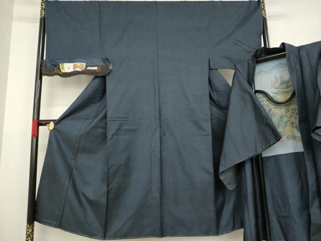 平和屋着物●男性 本場大島紬 アンサンブル 手織り 100亀甲 総詰 山田実作 証紙付き 正絹 ♥ AABA4623ck