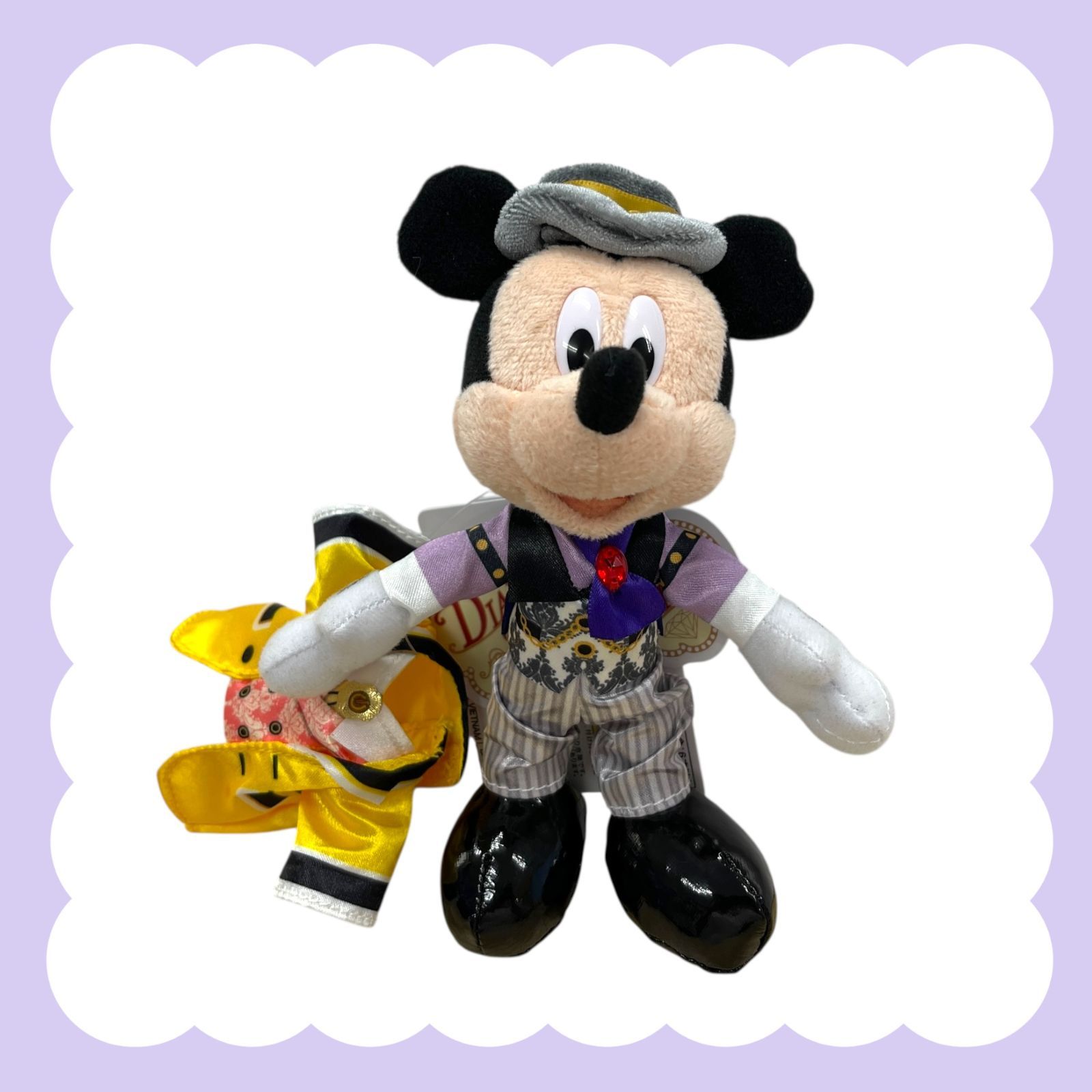 ◇ディズニー ぬいぐるみバッジ【ミッキー＆ミニー】ザ・ダイヤモンド