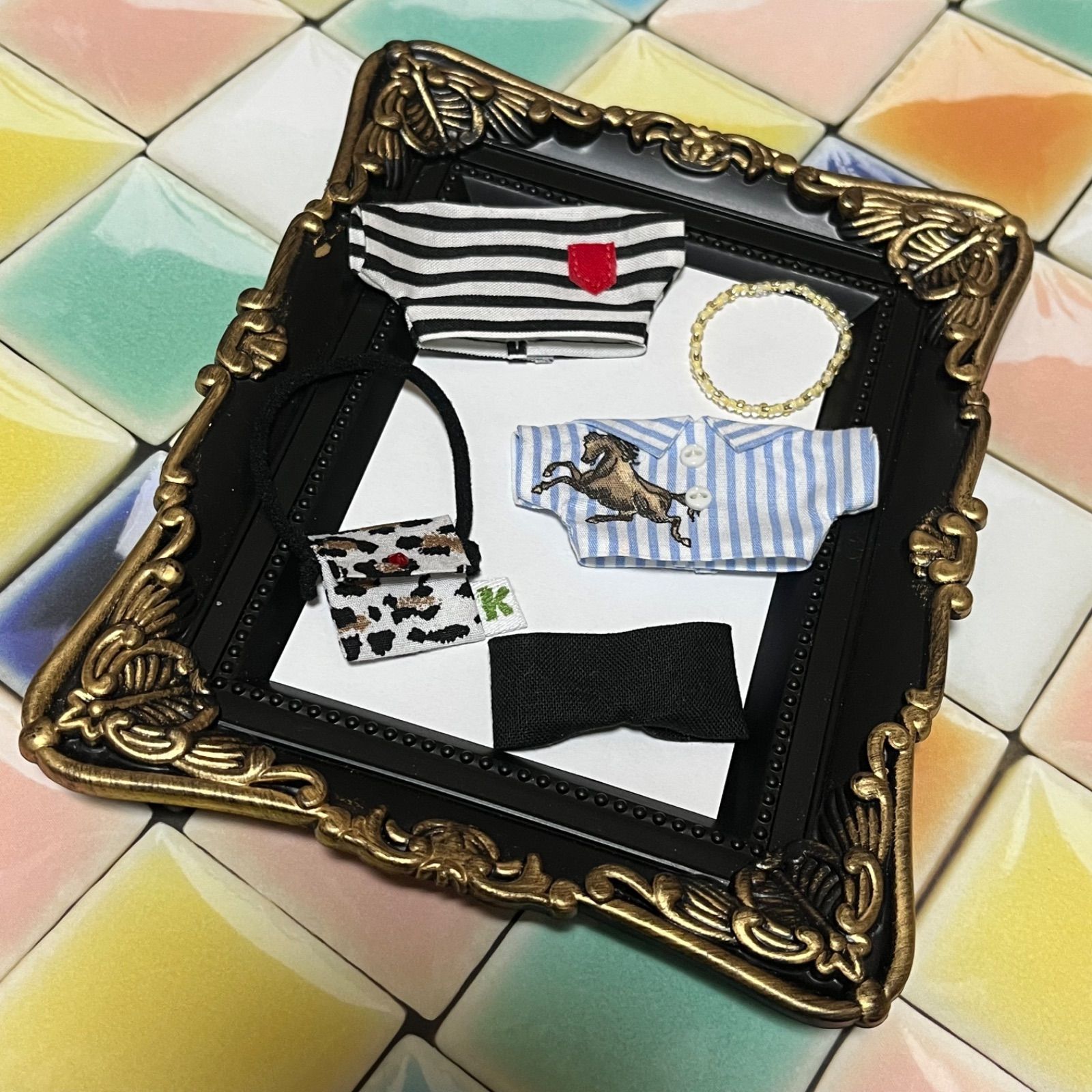 ボーダーとストライプのおしゃれ服セット　Ａ