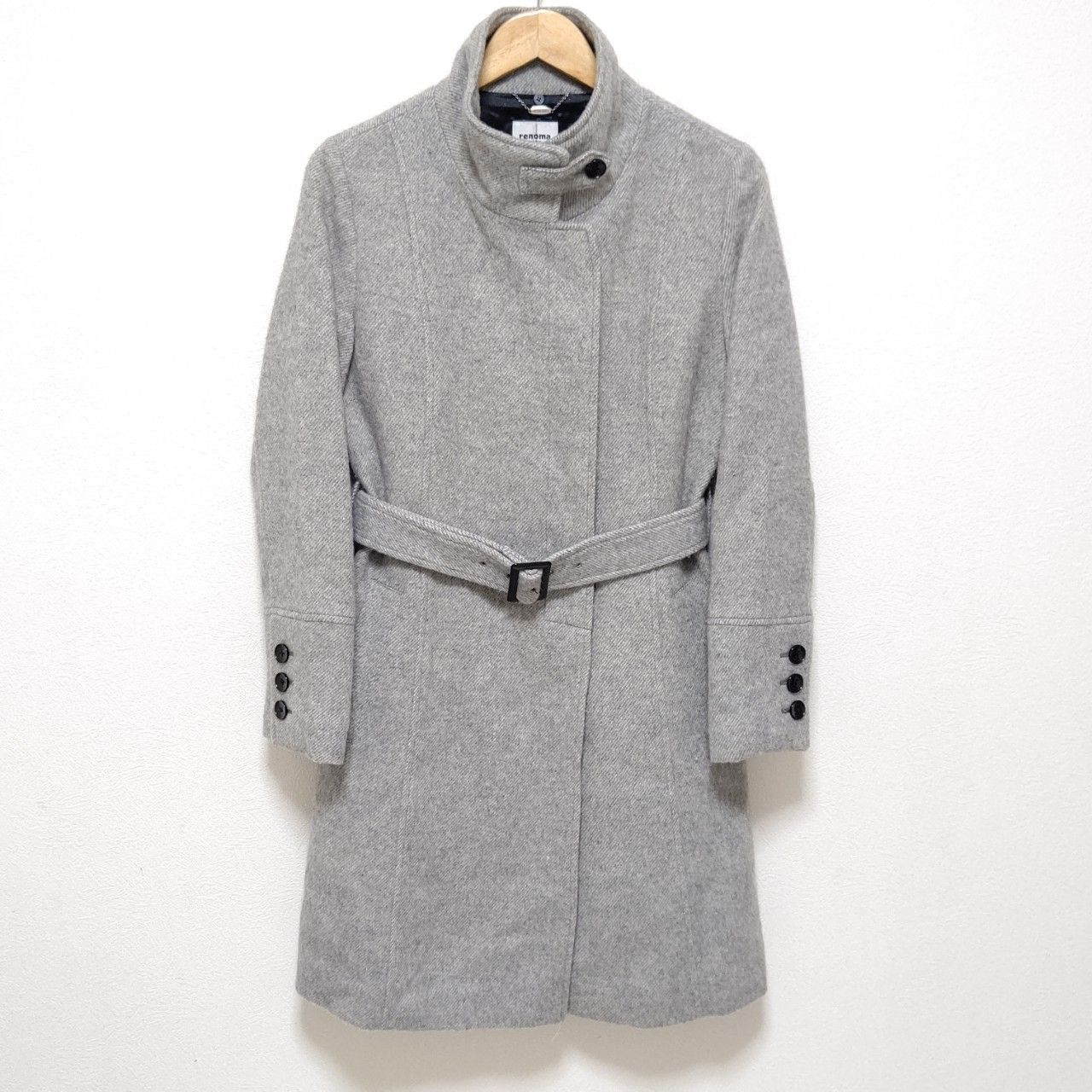 <美品> 特価 レノマ オム renoma HOMME ウールコート グレー S 美品> 特価 レノマ オム renoma HOMME ウールコート グレー