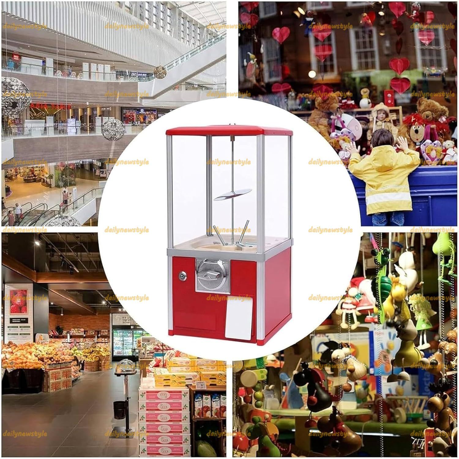 カプセル自動販売機、コインで動作する甘いガムディスペンサー、小売店用の自動カプセル自動販売機、ゲームストア用〜/  人気推薦◇ミニチューインガムマシン、キャンディー自動販売機、直径4.5-5.5cmのカプセル