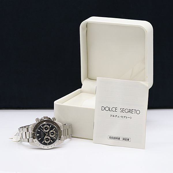 ZERO 100 SILVER LIMITED セット 未使用品 保/箱付 ドルチェセグレート QZ ブラック文字盤 CG100 クロノ