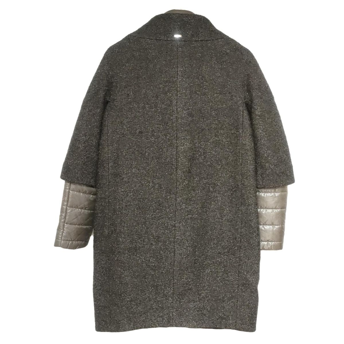 HERNO ヘルノ コート サイズ38 S レディース - チャコールグレー×カーキ 長袖 中綿 中綿部分取り外し可 秋 冬