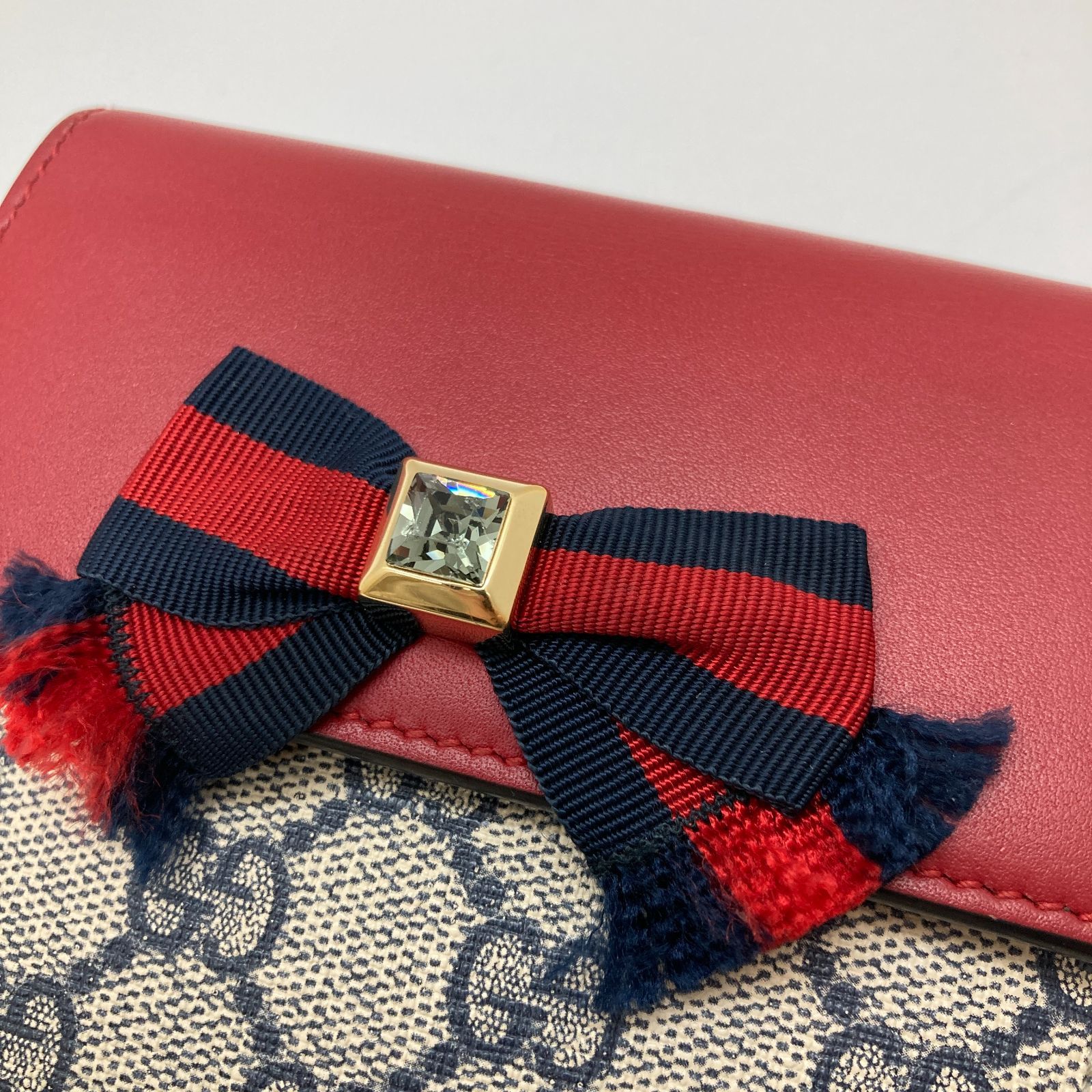 06m0876 GUCCI グッチ GGスプリーム ウェビングライン Wホック 二