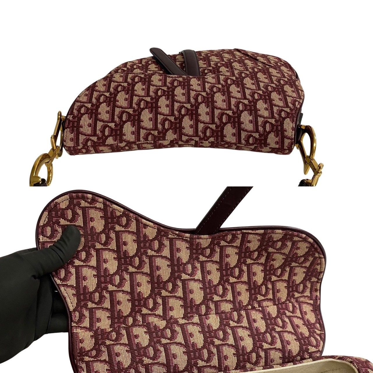 【✨極美品✨】 ディオール トロッター ワンショルダーバッグ ボルドー 極 美品 Christian Dior ディオール サドルバッグ トロッター