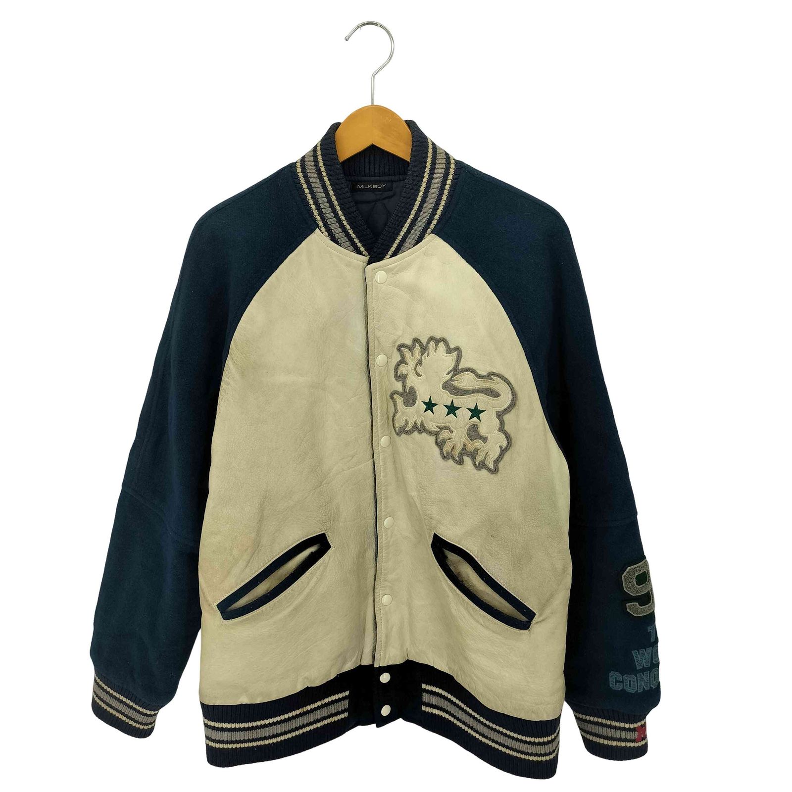 ミルクボーイ MILKBOY 90s レザー切替スタジアムジャケット レディース 表記無