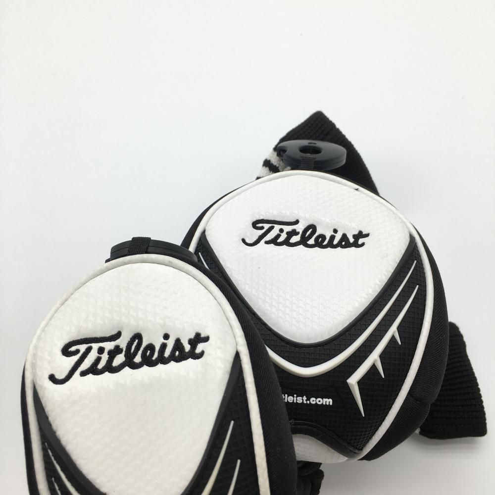 美品】タイトリスト ヘッドカバー2点セット（FW.UT) 黒×白 ロゴ刺しゅうゴルフ TITLEIST - メルカリ