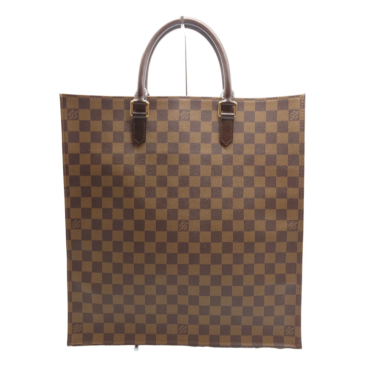 ルイヴィトン Louis Vuitton LV サックプラ ダミエ ハンドバッグ ビジネス シンプル 四角 フォーマル きれいめ おしゃれ ブラウン系 ゴールド レザー PVC N51140 メンズ レディース AB品 当店通常価格124800円