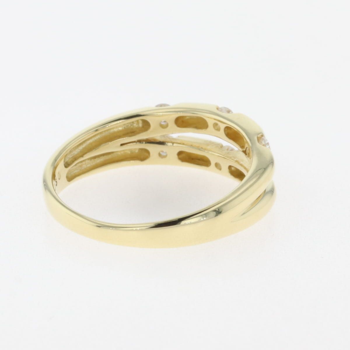 メレダイヤ デザインリング YG イエローゴールド 指輪 リング 10.5号  