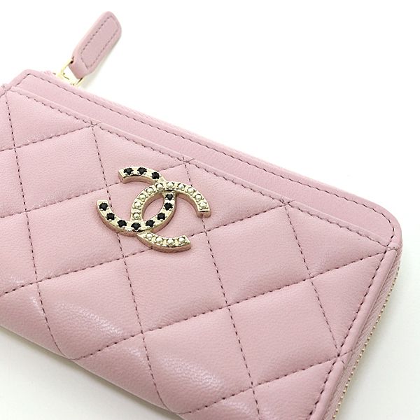 シャネル ラウンドジップ カードケース ピンク シャネル CHANEL ジップカードケース コインケース ピンク系