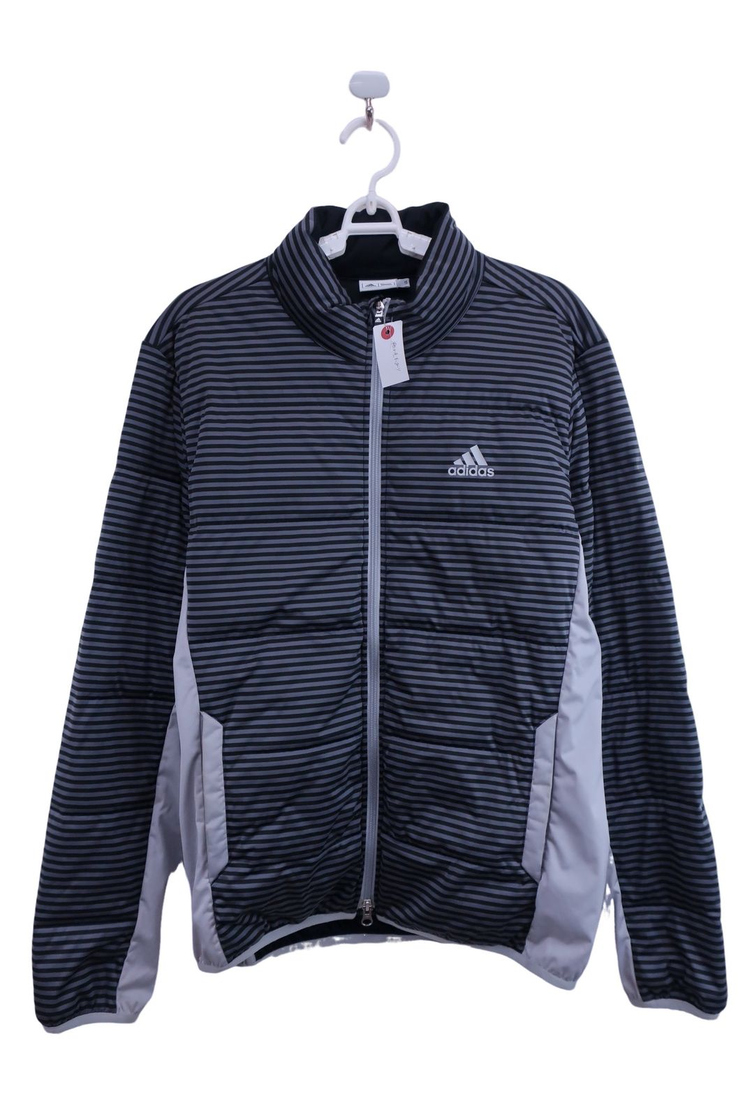 adidas(アディダス) ダウンジャケット 黒グレーボーダー メンズ LG ゴルフ用品 2412-0460 中古