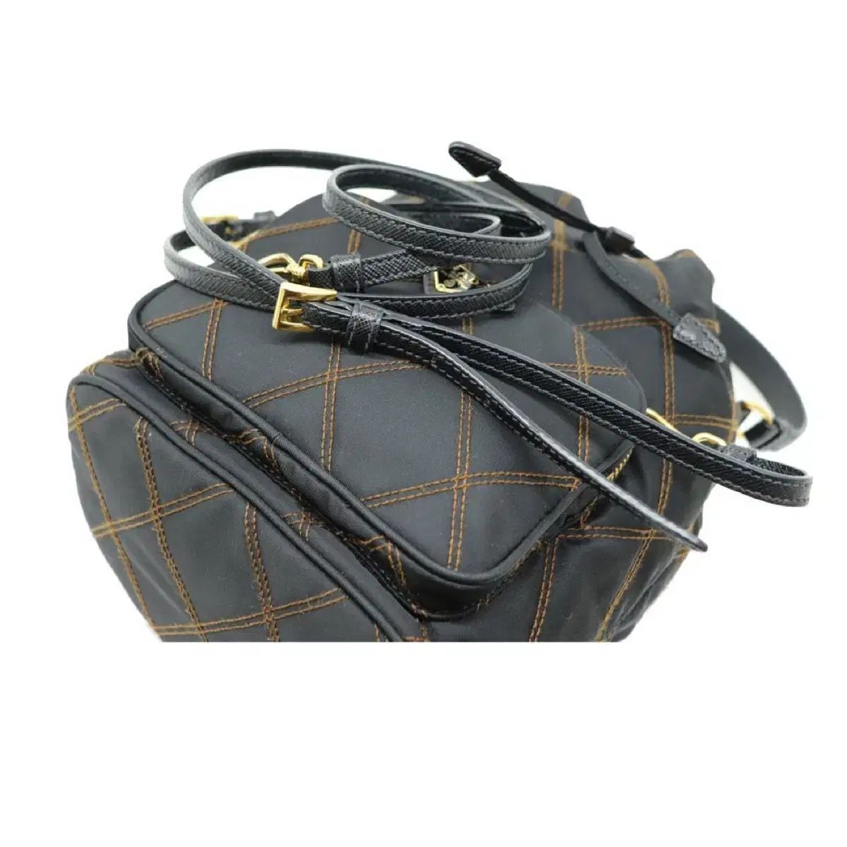 限定版 PRADA(プラダ) 正規品 ブラウン ステッチ バケットバッグ