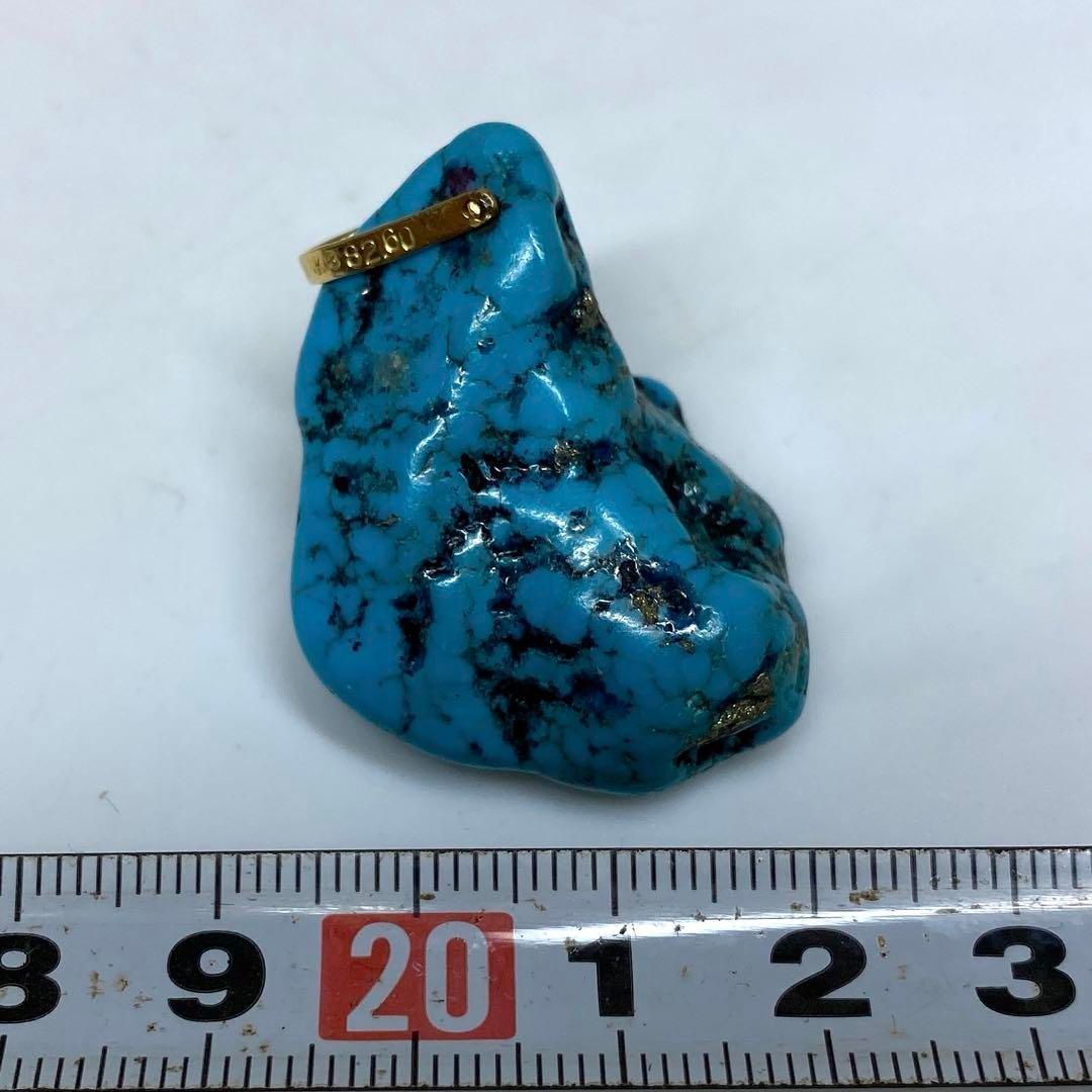 K18刻印 ターコイズ ネックレストップ 17.1g 東さ6-0902ア㉖