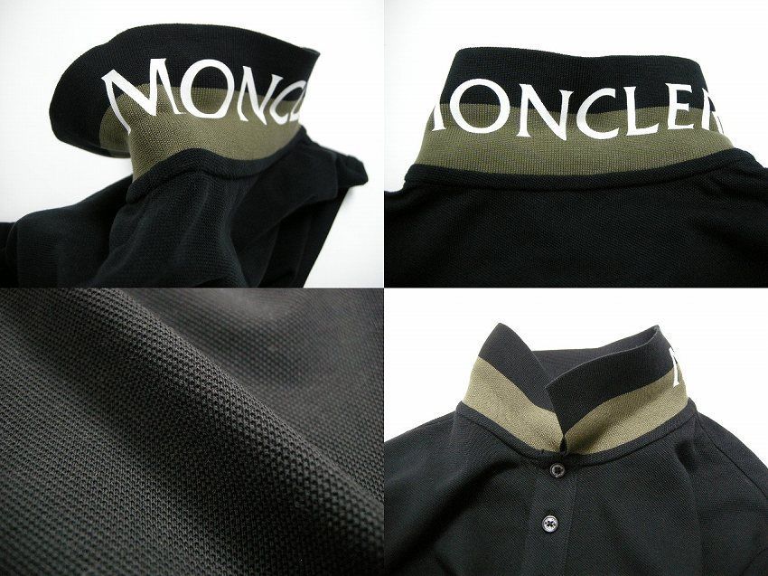 サイズS-XL□新品□モンクレール 半袖 襟ロゴ ポロシャツ 黒 ブラック 