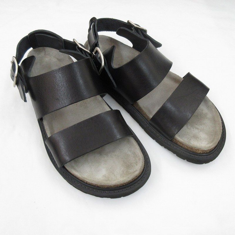 エンダースキーマ Hender Scheme 現行 サンダル chameleon slide カメレオンスライド ストラップ wt-rs-chs レザー 黒 ブラック 4 25-25.5cm 靴