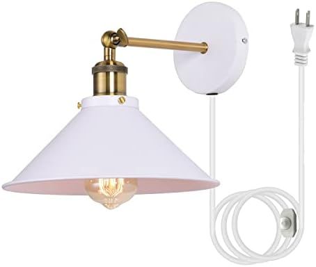 [新品※未使用] Lightess ブラケットライト コンセント式 レトロ ウォールライト 壁付け照明 工事不要 180角度調節 調光スイッチ付き スポットライト 玄関ライト アンティーク調 北欧 工業系 居