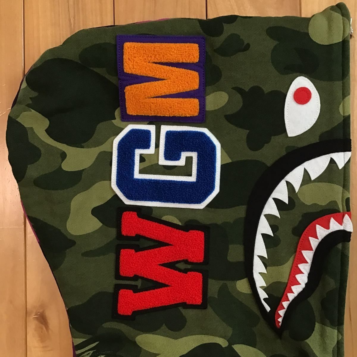 Purple camo × Green camo シャーク パーカー Mサイズ shark full zip  