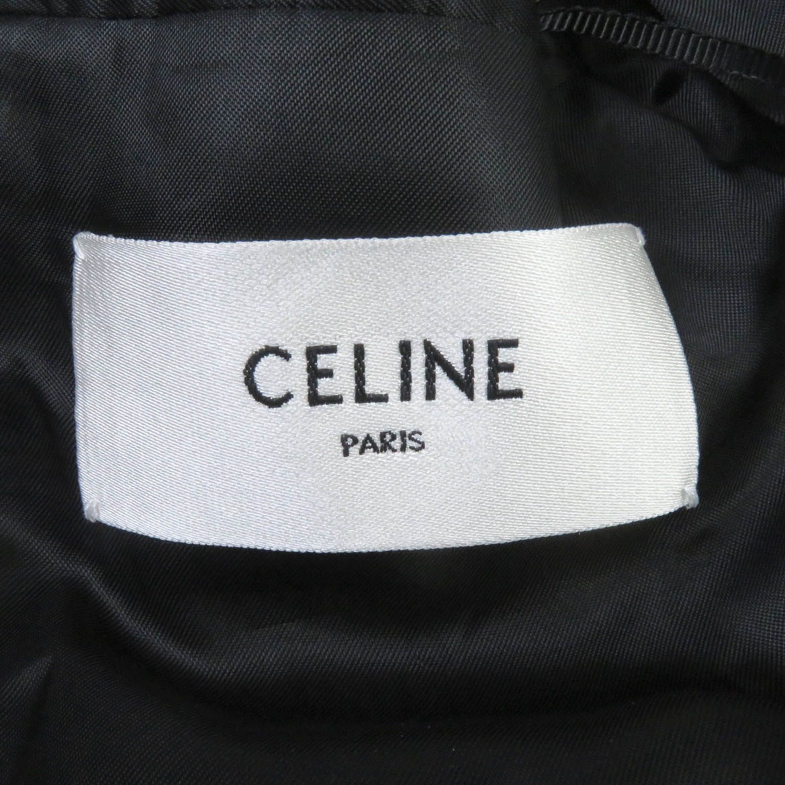 未使用品□CELINE セリーヌ 2V74G650D ウールギャバジン シングル ボクシージャケット テーラードジャケット ブラック 50 ハンガー・ガーメント付き イタリア製 正規品 メンズ 定価357,500円