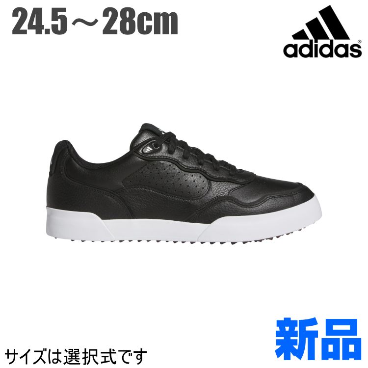 78コアブラック メーカー正規仕入品 モデル adidas アディダス ゴルフシューズ NLK88 レトロクロス 25 靴ひもタイプ|EE相当|スパイクレス メンズ