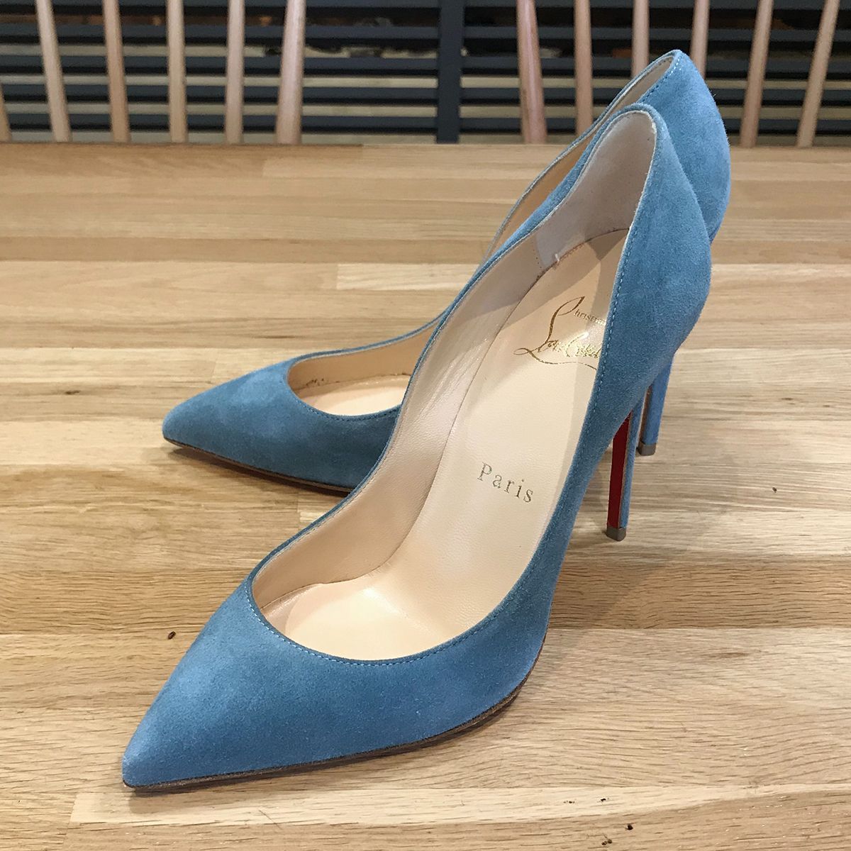 クリスチャンルブタン パンプス ハイヒール ブルースエード10cm