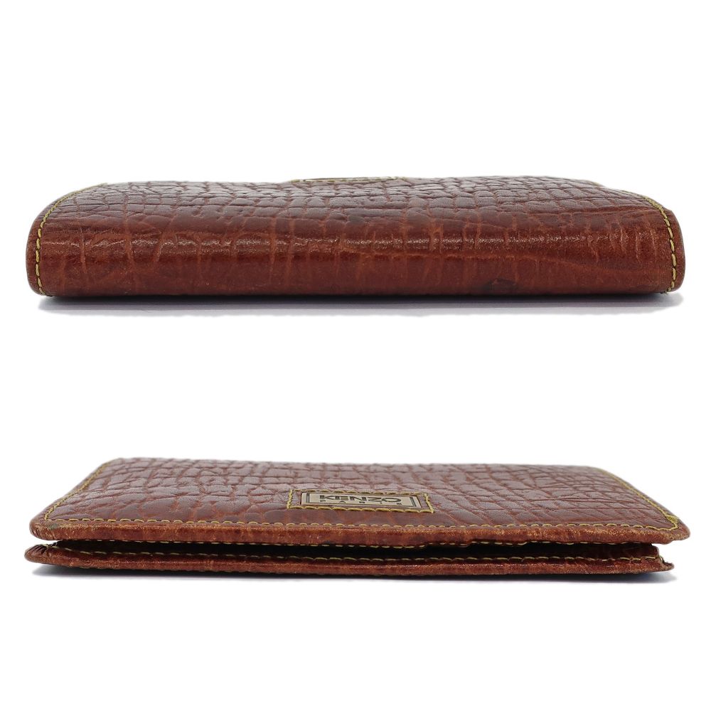 KENZO ケンゾー 2つ折り 長財布 レザー ダークブラウン KENZO ケンゾー 2つ折り 長財布 レザー ダークブラウン KENZO