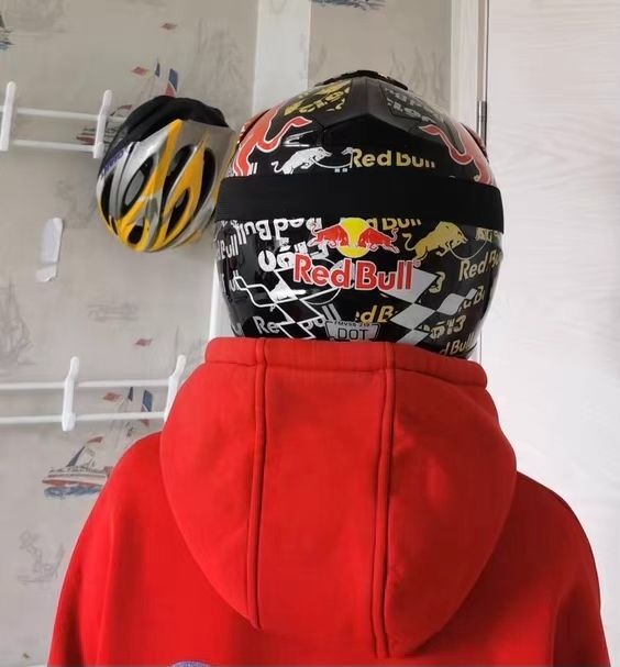 新品 ゴーグル付きバイクオフロードヘルメットレッドブルーSサイズ