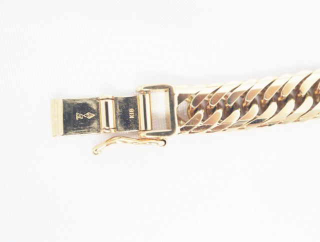 喜平 ネックレス K18 18金 50cm 30.4g 6面 ダブル Ｗ K18YG ゴールド 造幣局検定マーク ※ショッピングローン対応していません。 中古 喜平 K18 ネックレス⁄8面⁄シングル⁄50.5cm⁄30.4g キヘイ 18金 ゴールド