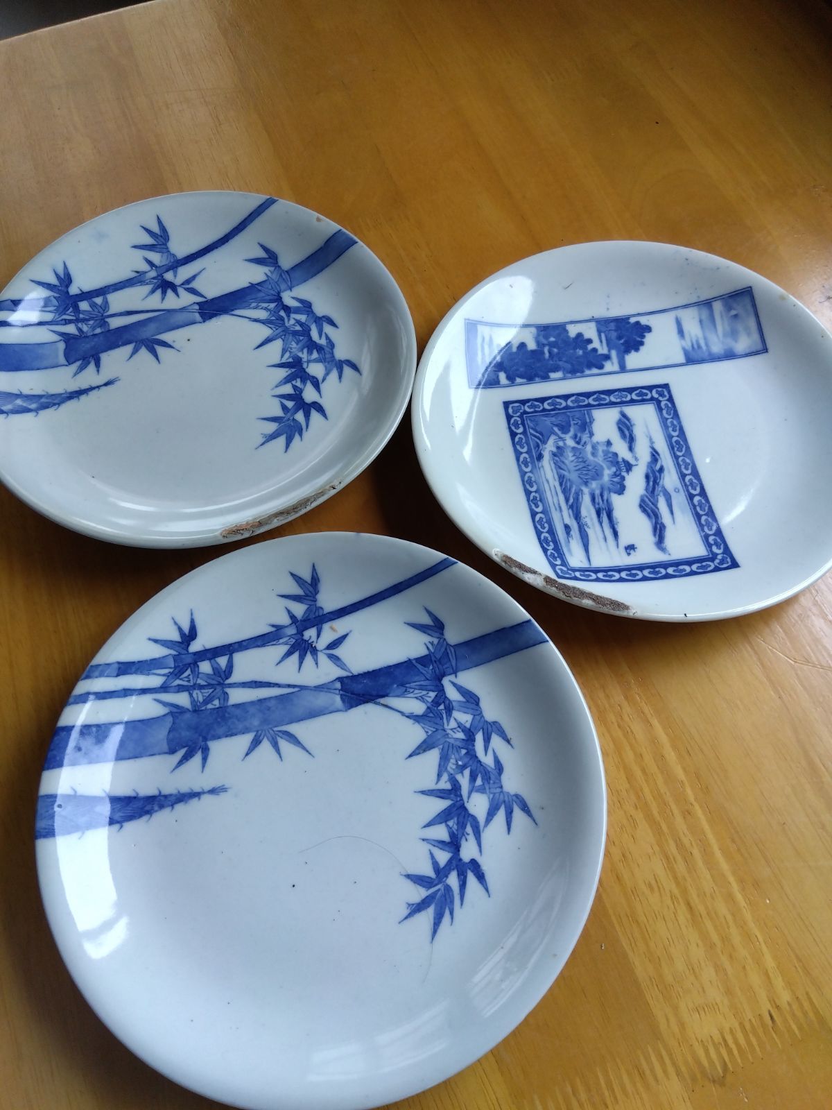 人気の福袋 【逸品】 新品、未使用 骨董品 銘あり 竹模様と山水画の中