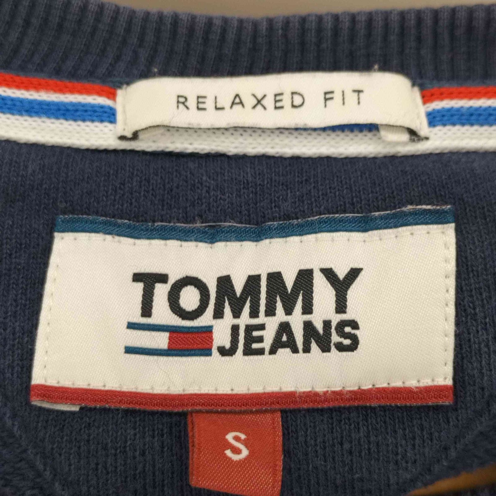 トミージーンズ tommy jeans クルーネック 袖プリント スウェット メンズ import：S 