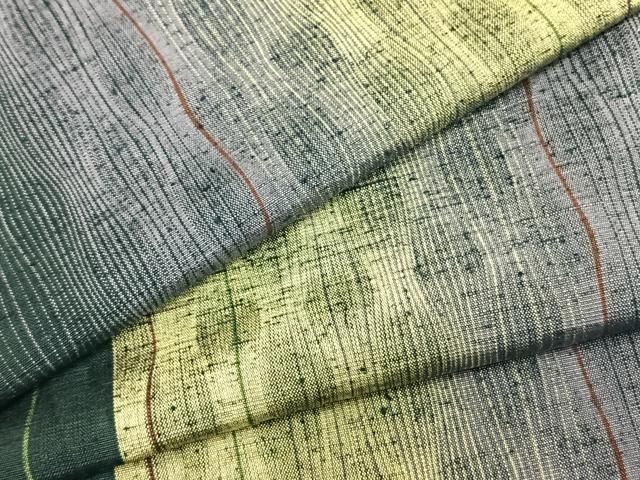 平和屋着物▽上質な紬 単衣 間道 やまと誂製 正絹 ♥ AABB2187fy