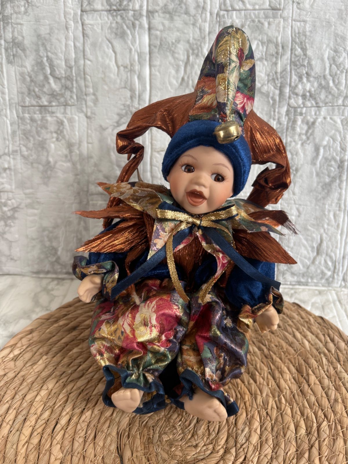 美品☆ビスクビスクドール オルゴールドール 道化師 ピエロ ビンテージ