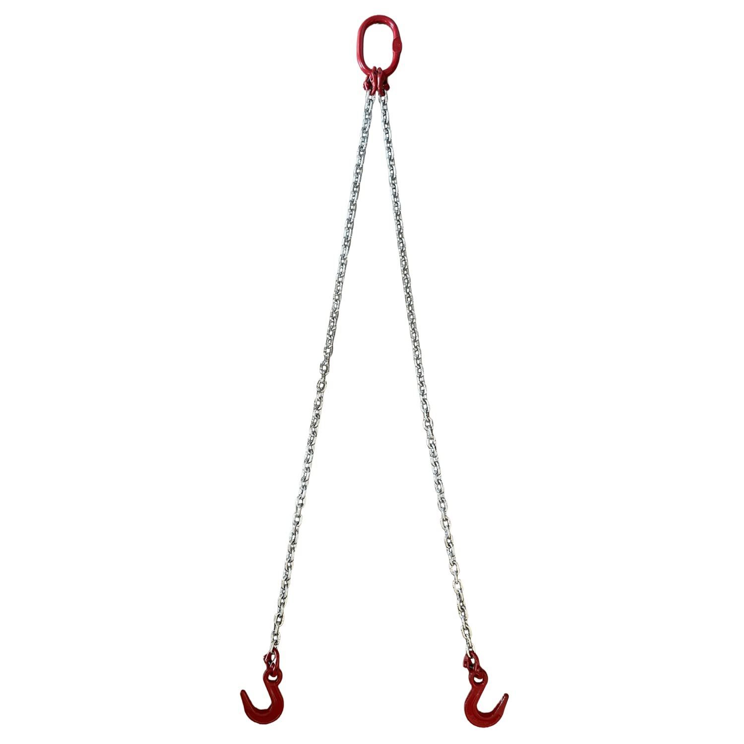 1.5m HELIX チェーンスリング 2本吊り 2000kg 1.5m スリングチェーン 2ton スリングフック チェーンフック Vフック