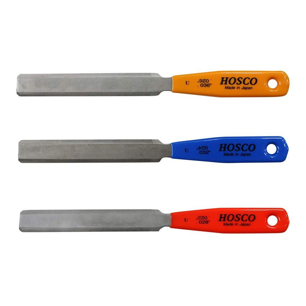 HOSCO Luthiers Tools ナットファイル ウクレレ用 3本組 .022|.028 024|.032 026|.036 TL-NF3U