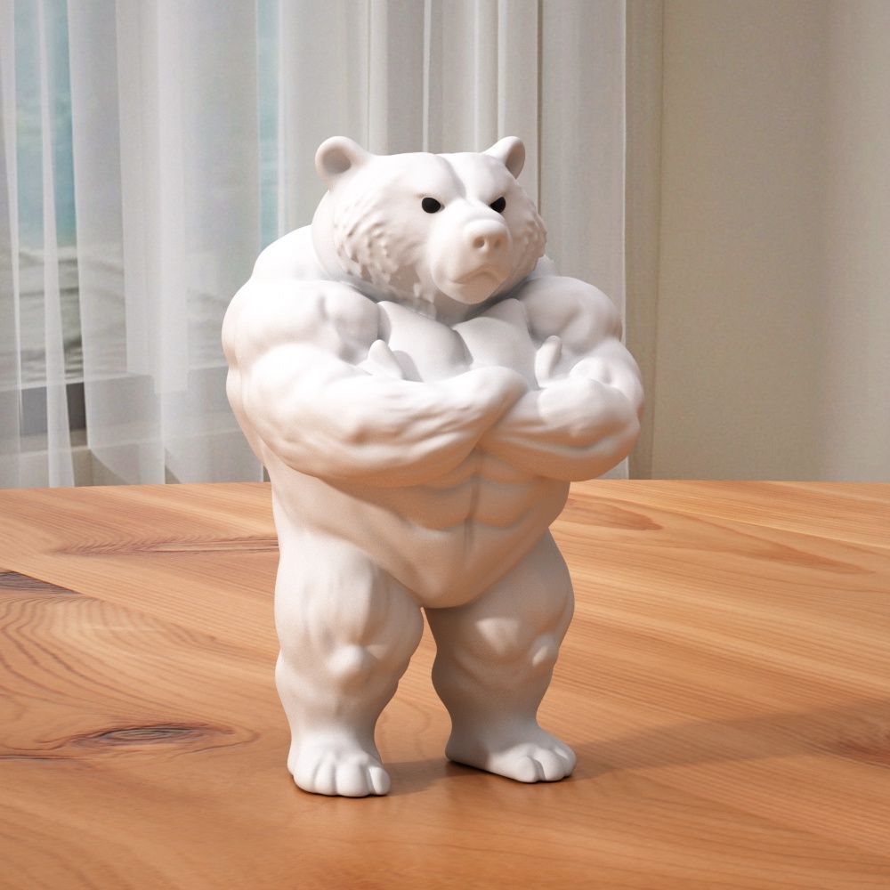 フィギュア 動物 マッスルベアー おもしろい 置物 10cm マッチョ くま