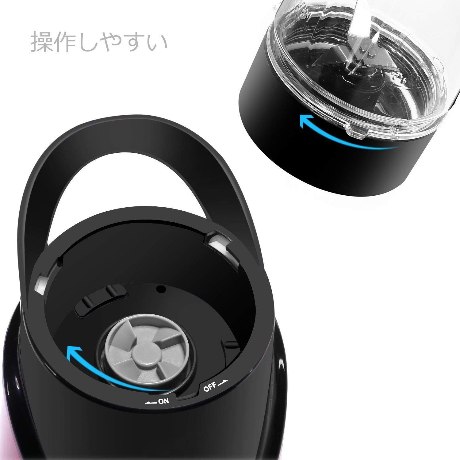 HOMEASY ミキサー ボトル2つ付き400ml+570ml 赤 BL05 - よしストア