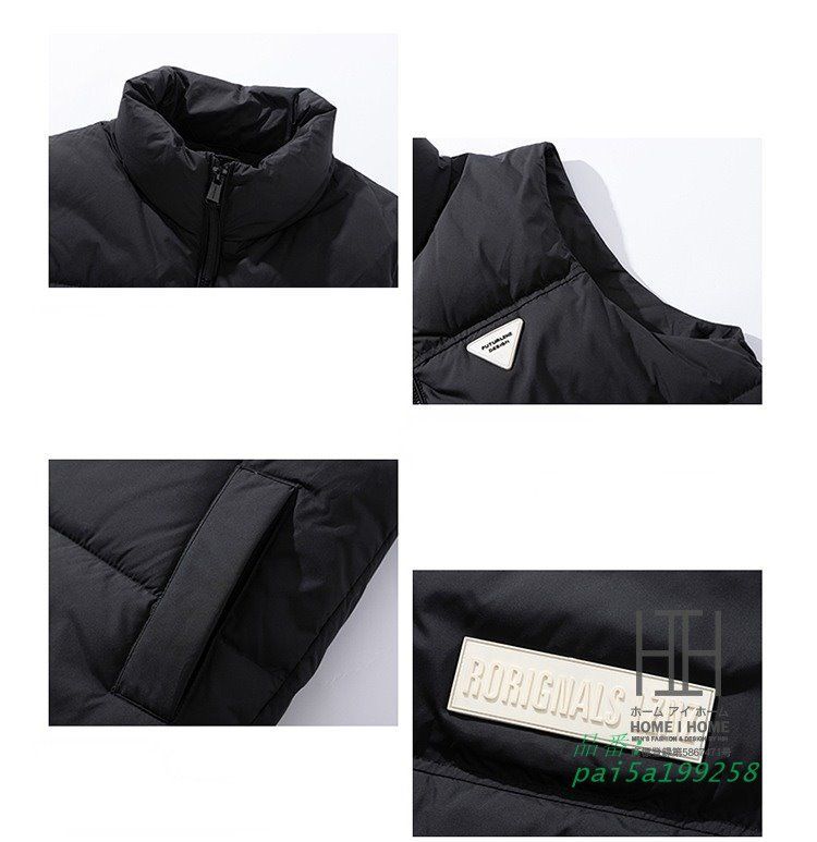 ダウンベスト メンズ 大きいサイズ おしゃれ 防寒ベスト メンズベスト ダウンジャケット 立ち襟 暖かい 防風 おしゃれ 保温 かっこいい 防寒着 ワンポイント pai5a199258 KANDAIZUMI_COM