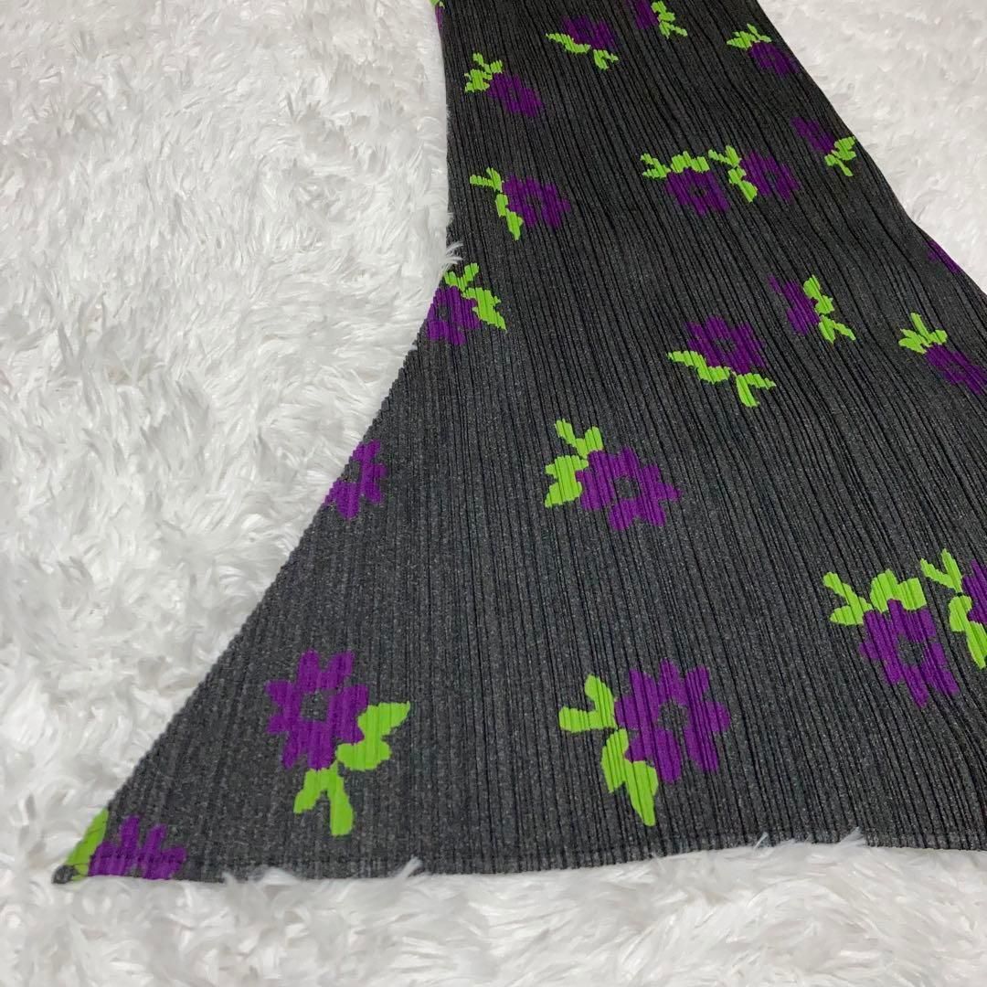 希少✨美品 PLEATS PLEASE マキシ丈スカート 花柄 変形 台形 01 美品】PLEATS PLEASE スカート 花柄 総柄 マキシ丈 変形 台形