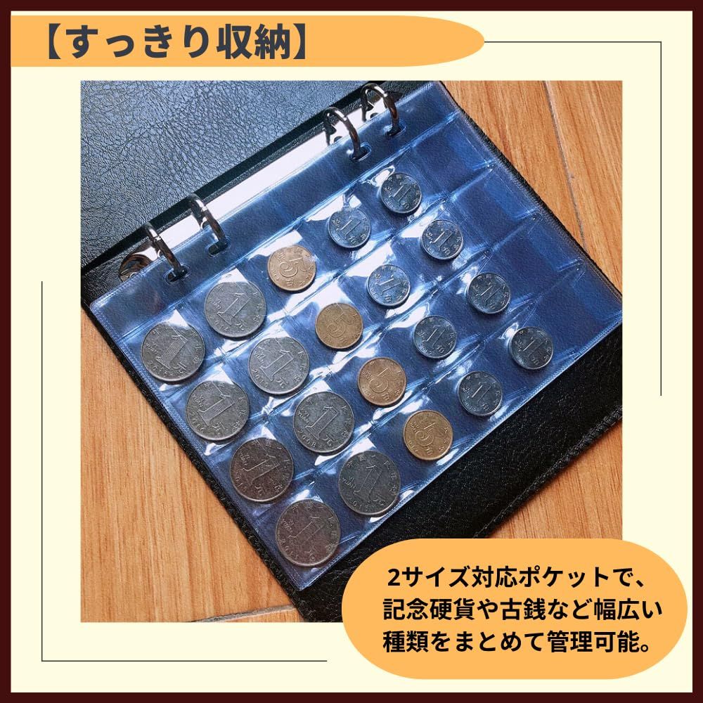 ideamall コインホルダー アルバム 記念硬貨 古銭 コレクション ファイル 大容量 360枚収納可能 - メルカリ
