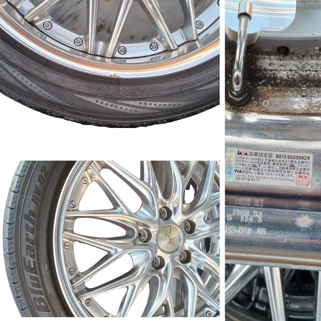 WORK 夏タイヤ（ホイール付き）245/45R19 タイヤ溝1山程度 タイヤ 