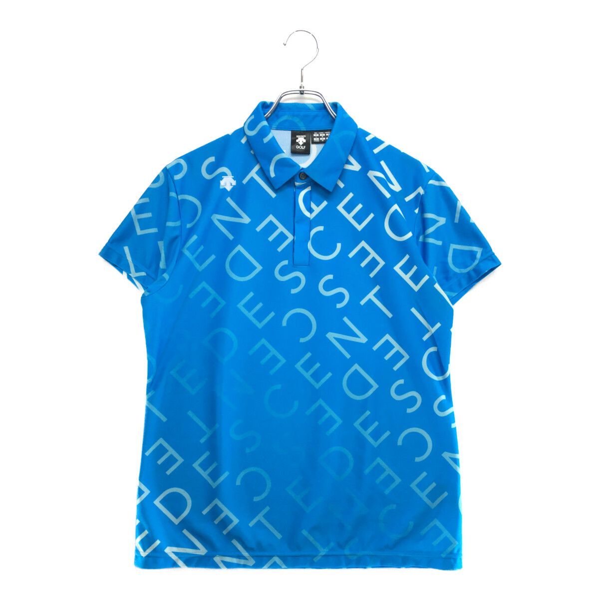 coco 中古 デサントゴルフ DESCENTE GOLF メンズ 半袖ポロシャツ L 青 ブルー 総柄 グラデーション 中古 メンズ デサントゴルフ DESCENTE GOLF 半袖ポロシャツ L 青