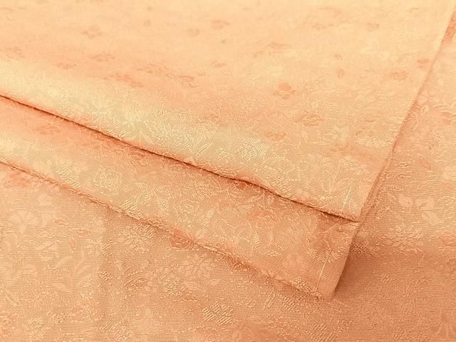 平和屋着物●上質な色無地　草花地紋　真赭色　正絹　逸品　未使用　AABB6419zg 平和屋着物○上質な色無地 草花地紋 真赭色 正絹 逸品 未使用